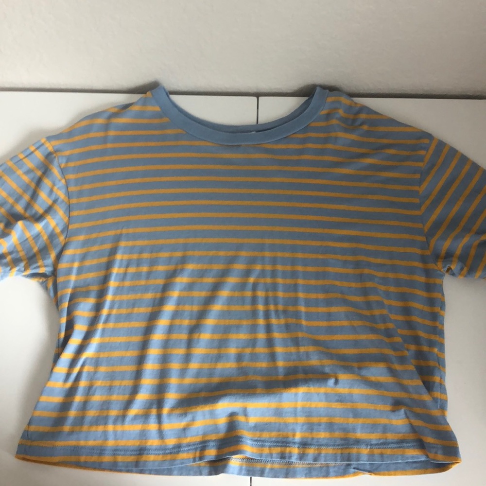 Yellow and Blue Striped Garage Top